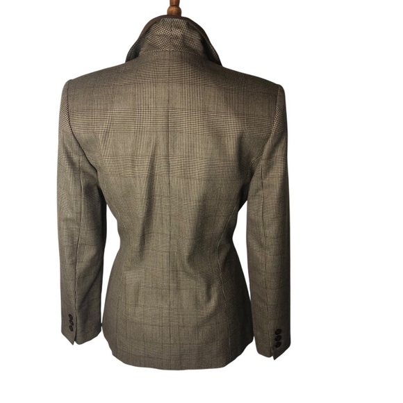 Vtg 90's Kasper For ASL Houndstooth Blazer Jacket Sz 4 Brown English Countryside - Picture 6 of 12